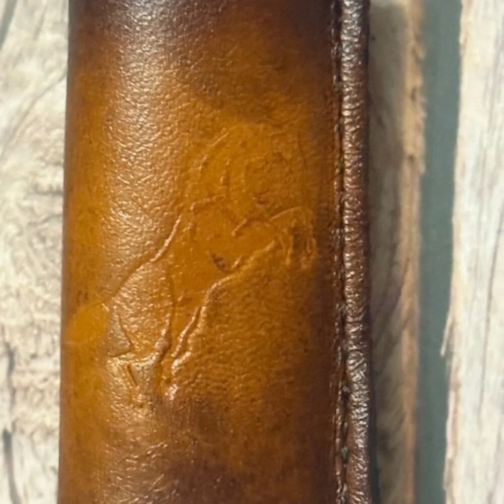 ✨ Vintage Tooled Leather Lighter Holder — Full-Body Horse Design (NOS) ✨